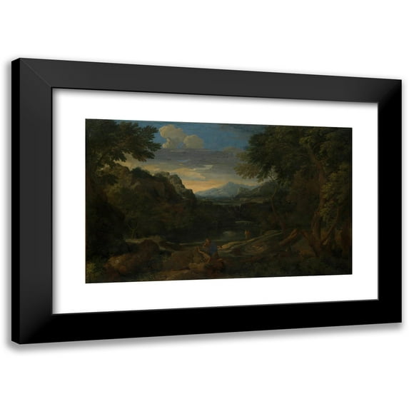 Gaspard Dughet 14x11 Black Modern Framed Museum Art Print Titled - Imaginary Landscape