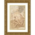thumbnail image 1 of Gaspare Diziani 17x24 Gold Ornate Framed and Double Matted Museum Art Print Titled - Hercules and Omphale (1689-1767), 1 of 4
