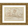thumbnail image 1 of Gaspare Diziani 24x18 Gold Ornate Framed and Double Matted Museum Art Print Titled - Diana and Endymion, 1 of 4