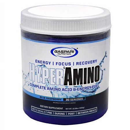 Gaspari Nutrition HyperAmino, Blue Raspberry, 10.58 Oz
