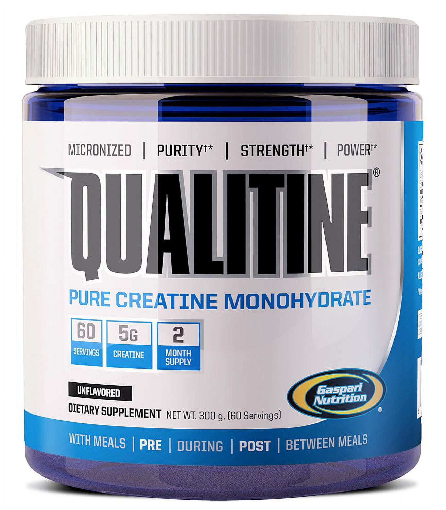 Gaspari Nutrition Pure Creatine Monohydrate, 5g of Pure Creatine, Boost  Muscle and Size (Unflavored, 60 Servings)