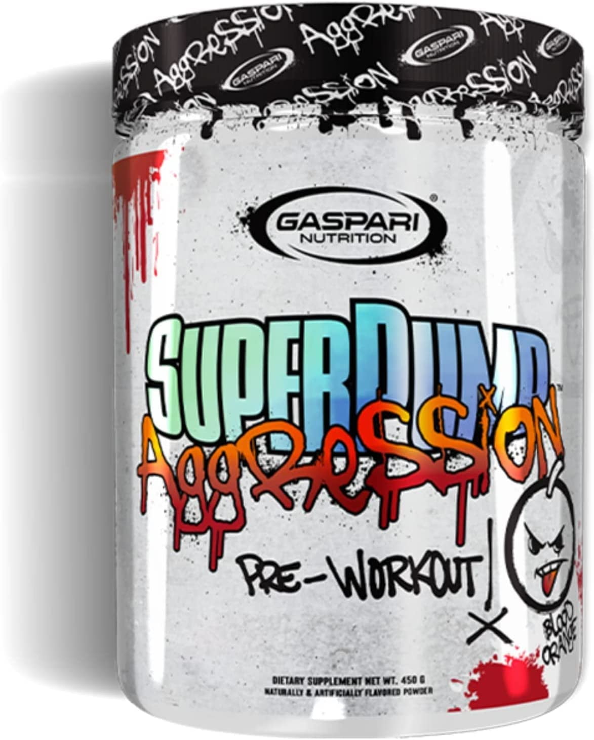 Gaspari Nutrition SuperPump Aggression Pre-Workout, Energy, Focus, Endurance and Recovery, with Creatine and Caffeine - Blood Orange, 25 Servings