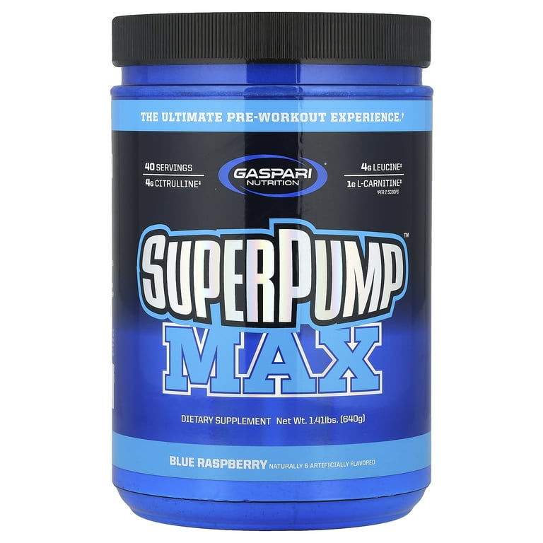 SUPER PUMP MAX スーパーパンプマックスBLUE RASPBERRY Gaspari Nutrition SuperPump Max Blue Raspberry Ice - 1.41 lbs