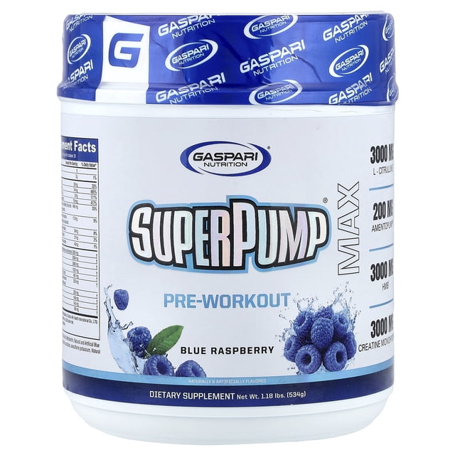 Gaspari Nutrition SuperPump® Max, Pre-Workout, Blue Raspberry, 1.18 lbs ...