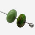 thumbnail image 1 of Gaspeite High Grade 7mm Rondelle | 7mm | Green Brown | 2 Beads, 1 of 12