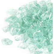 Gaspro 10 lbs Fire Glass for Propane Fire Pit, 1/2-Inch Decorative Firepit Glass Rock for Gas Fireplace, Aqua