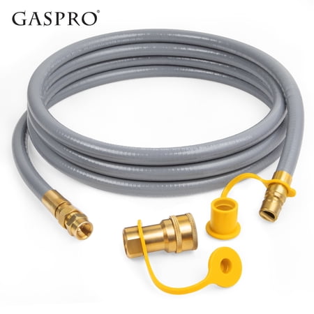 GASPRO 12FT Natural Gas Hose 3/8" ID with Quick Connect Fittings, Low-Pressure Gas Hose for Grill, Pizza Oven, Patio Heater & Outdoor Appliances