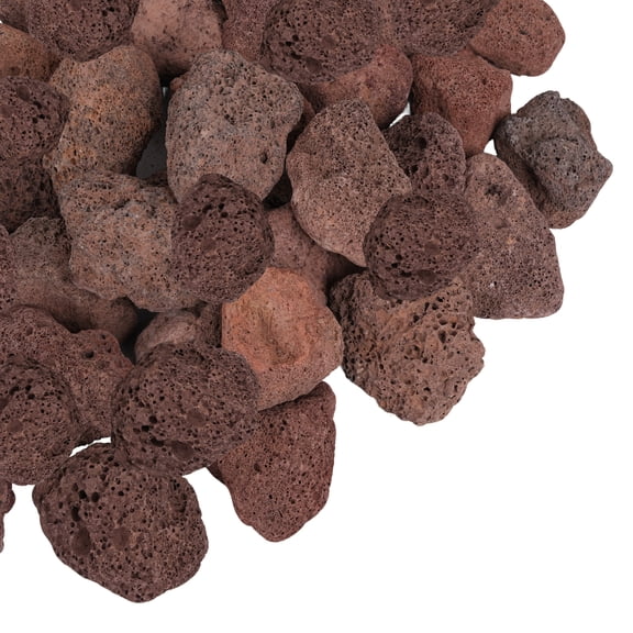 GASPRO 20 lb Explosion-Proof Lava Rocks (34 Inch) Natural Volcanic Stones for Propane & Natural Gas Fire Pits, Fire Tables, Indoor Fireplaces, Outdoor Landscaping & Garden Decor Premium Red Trea