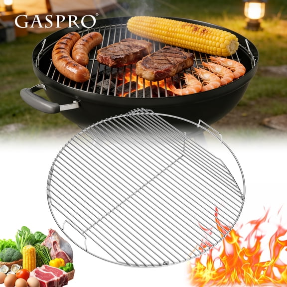 GASPRO 21.5" Hinged Charcoal Grill Grate Replacement for Weber 22" Charcoal Grills, Heavy-Duty Stainless Steel BBQ Cooking Grate with Handles, Fits Original Kettle, Master-Touch, Performer & Jumbo Jo
