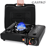 GASPRO Portable Butane Camping Stove 7800 BTU Single Burner, Camping Cooktop with Carry Case, Automatic Ignition Outdoor Cooking Stove with Safety Lock for Camping, Hiking, Tailgating & Emergency