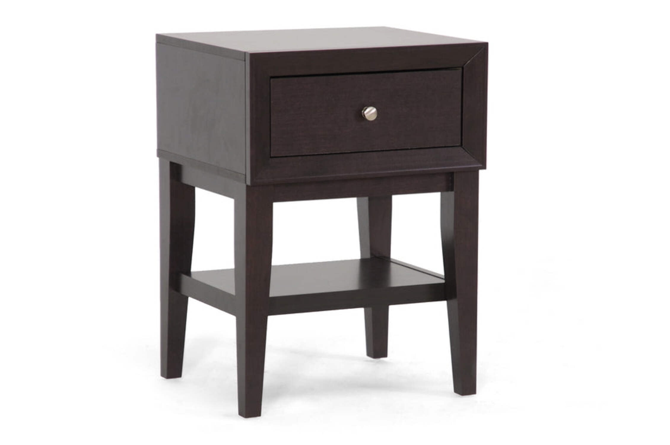 Gaston Dark Brown Faux Wood Grain Modern Accent Table with Storage