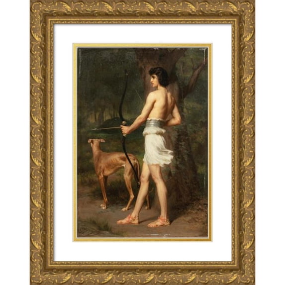 Gaston Casimir Saint-Pierre 18x24 Gold Ornate Framed and Double Matted Museum Art Print Titled - Actaeon