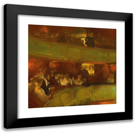 Gaston La Touche 13x12 Black Modern Framed Museum Art Print Titled - The Intermission - Souvenir of Italy