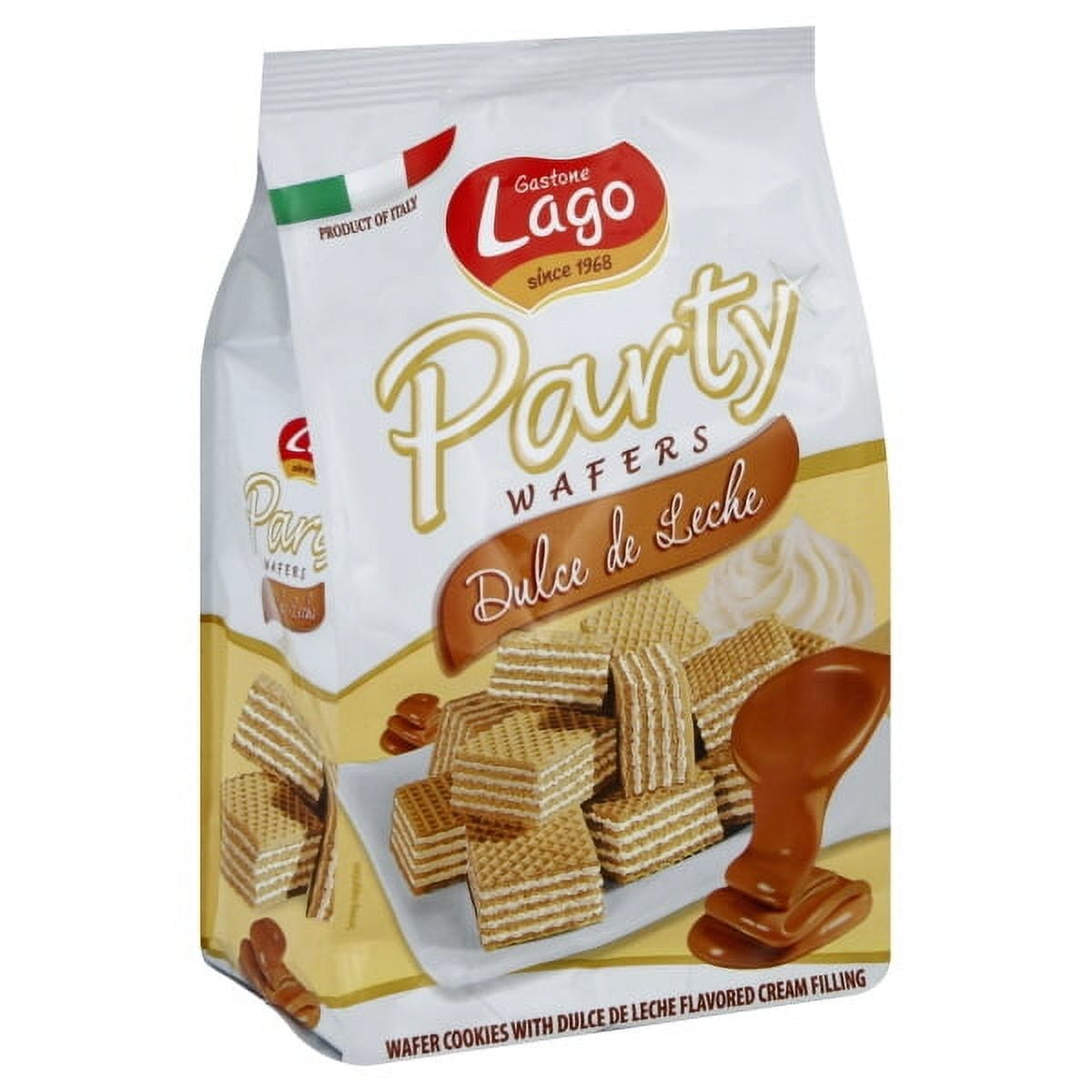 Gastone Lago Party Wafers Cookies Cream Filling 882 Oz 250g Dulce De Leche 1 Pack 2621