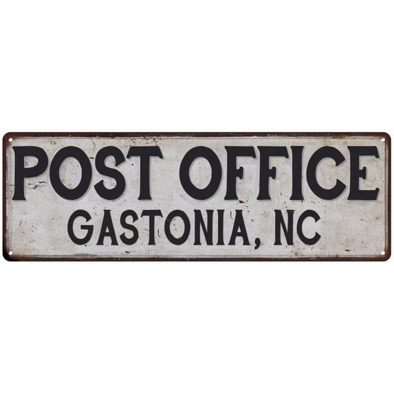 Gastonia, Nc Post Office Metal Sign Vintage 6x18 106180011450