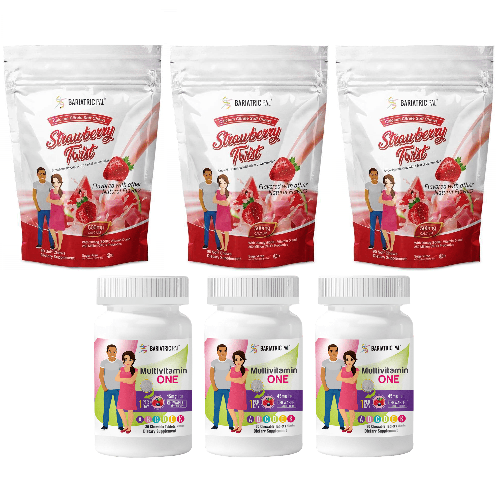 Gastric Bypass Complete Vitamin Pack Chewables Size 3Month Supply, BariatricPal Multivitamin