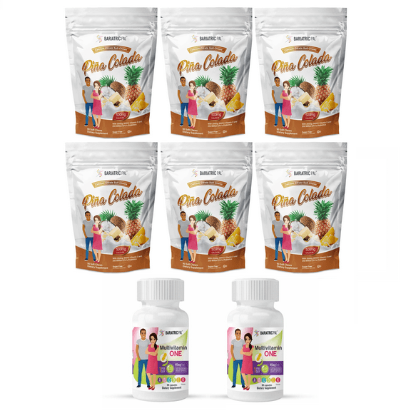 Gastric Sleeve Complete Vitamin Pack - Capsules Size: 6-Month Supply, BariatricPal Multivitamin ONE: Capsule with 45mg Iron, BariatricPal Calcium Citrate Soft Chews: Piña Colada