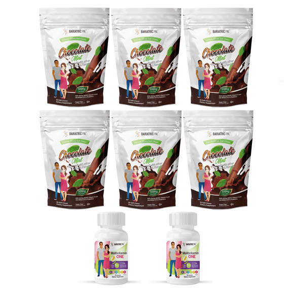 Gastric Sleeve Complete Vitamin Pack - Capsules Size: 6-Month Supply, BariatricPal Multivitamin ONE: Capsule - Iron Free, BariatricPal Calcium Citrate Soft Chews: Chocolate Mint