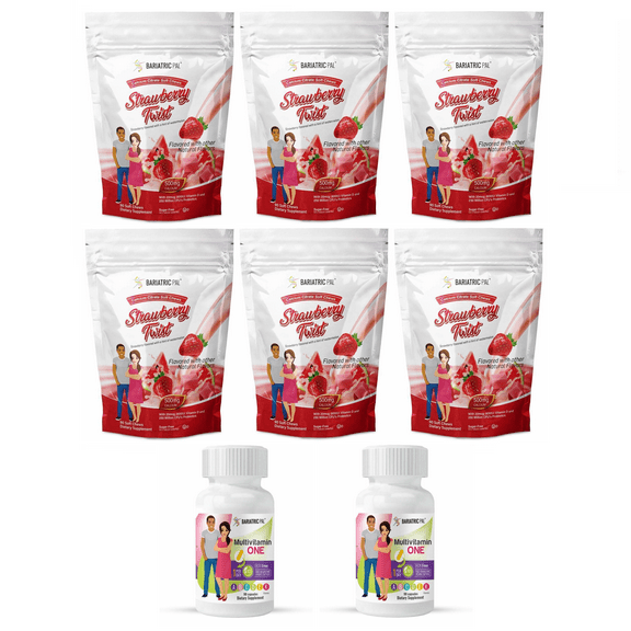 Gastric Sleeve Complete Vitamin Pack - Capsules Size: 6-Month Supply, BariatricPal Multivitamin ONE: Capsule - Iron Free, BariatricPal Calcium Citrate Soft Chews: Strawberry Twist