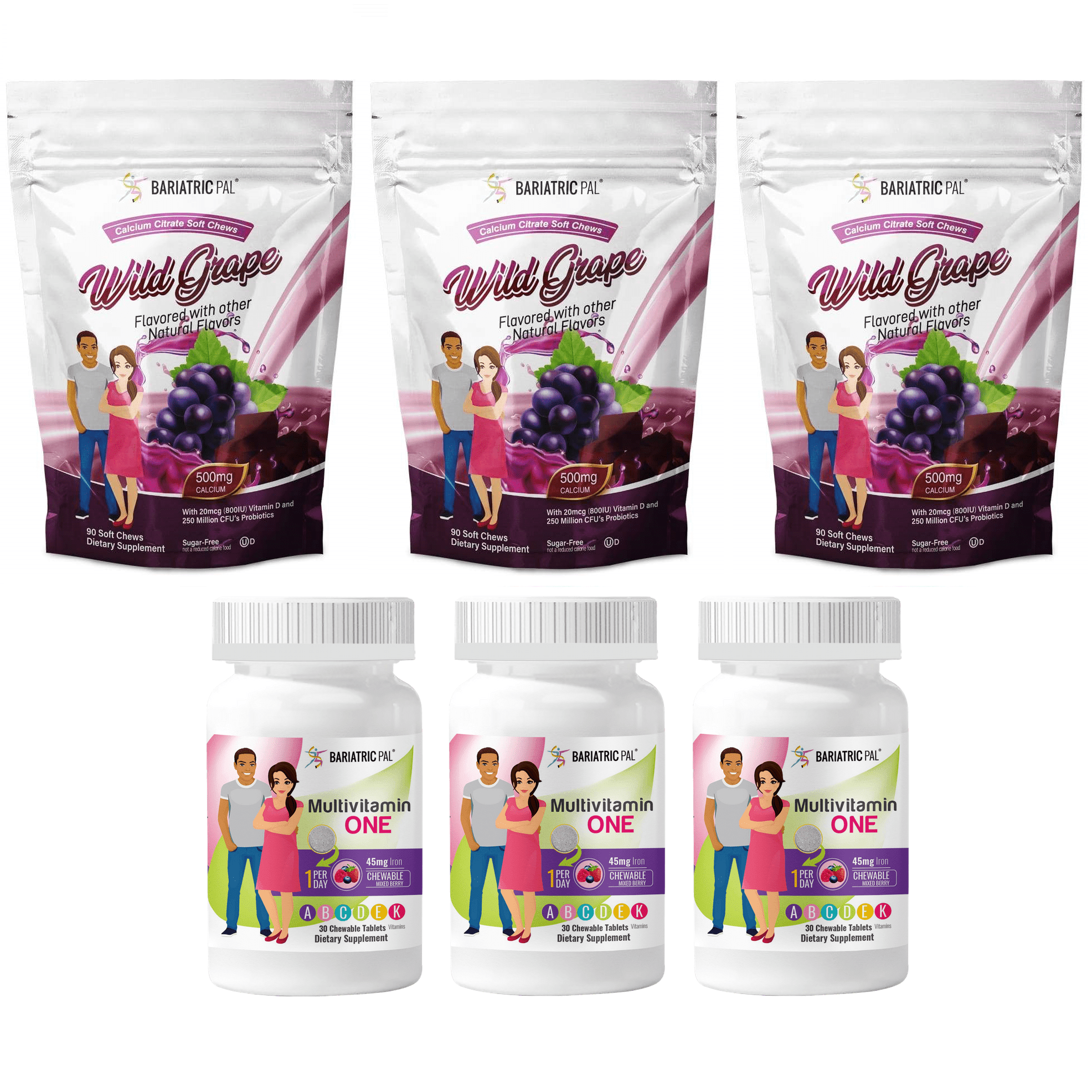 Gastric Sleeve Complete Vitamin Pack Chewables Size 3Month Supply