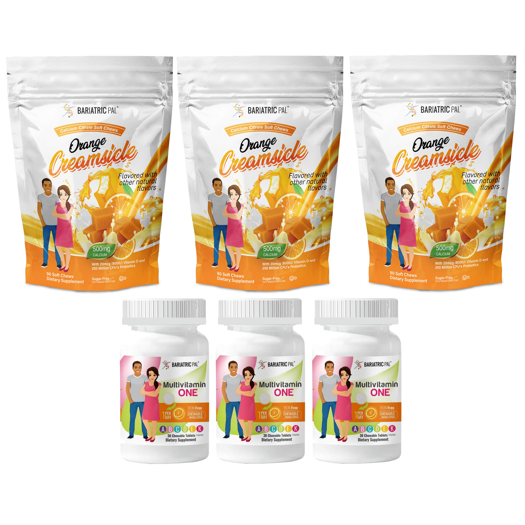 Gastric Sleeve Complete Vitamin Pack Chewables Size 3Month Supply, BariatricPal Multivitamin