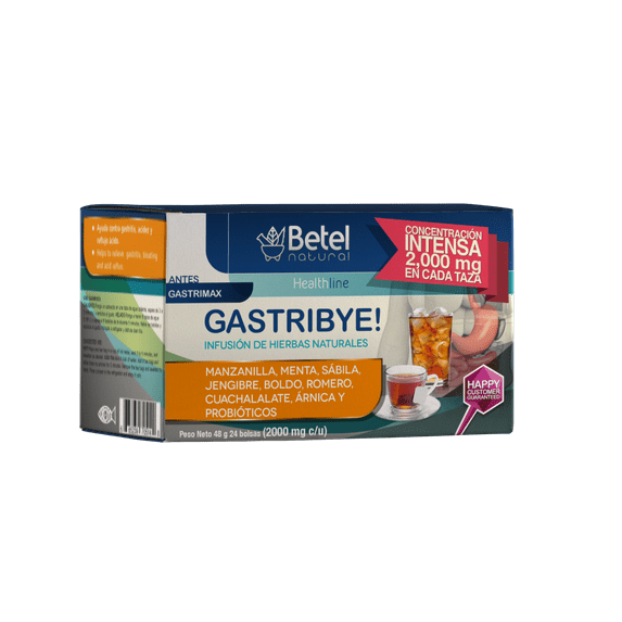 Gastrimax Herbal Tea by Betel Natural - Natural Gastric Support - 24 Tea Bags