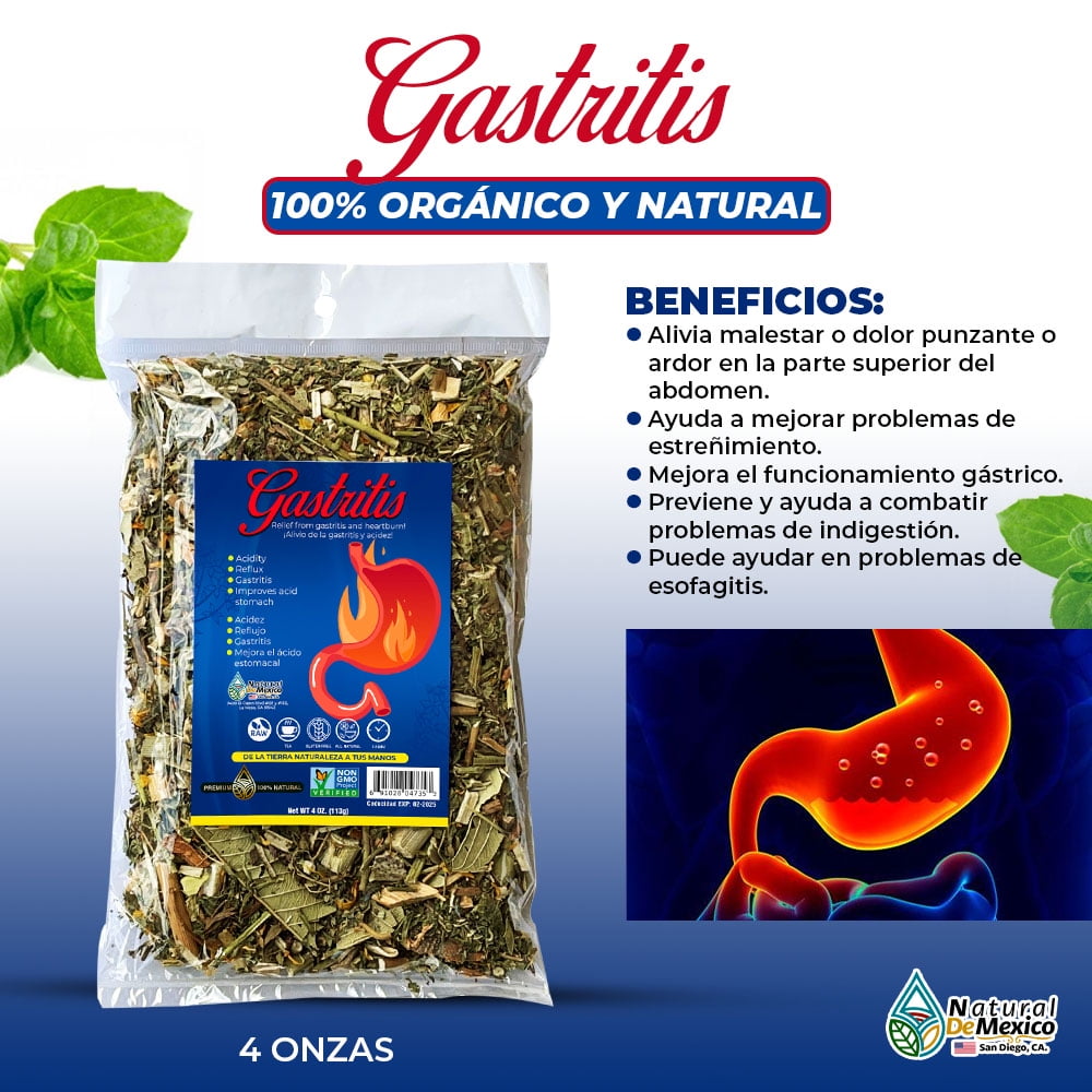 Gastritis Herbal/Tea 4 Oz113gr. Tratamiento y Control de la Gastritis