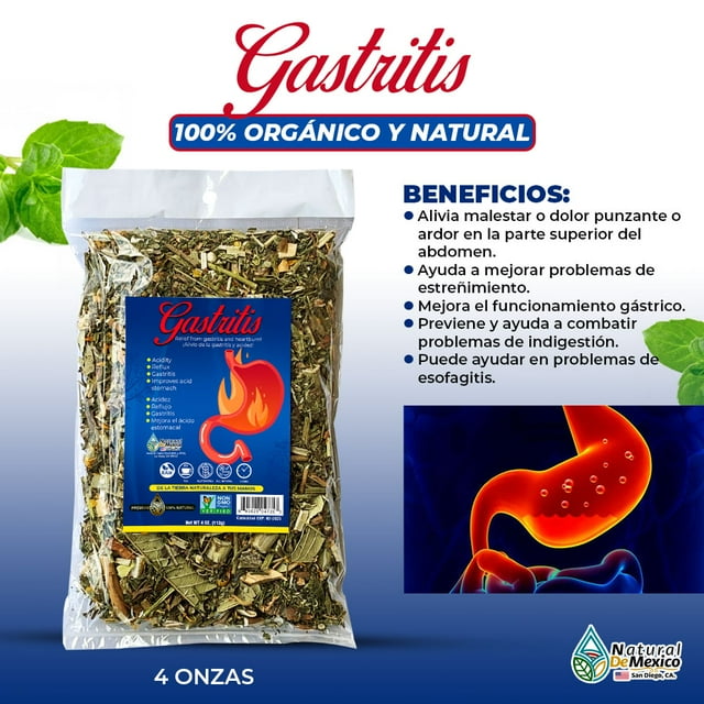 Gastritis Herbal/Tea 4 Oz113gr. Tratamiento y Control de la Gastritis