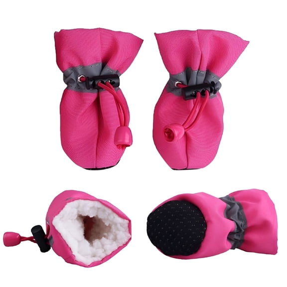 GastroPod Dog Winter Boots with Fleece Lining, Anti-Slip Rubber Sole Paw Protectors, Reflective Snow Booties for Small Medium Dogs