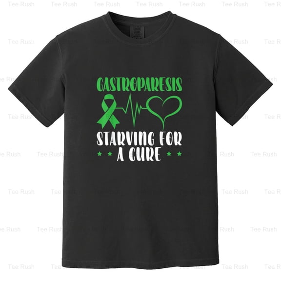 Gastroparesis Starving Cure Awareness Funny Support Fight Stomach Gift, Comfort Color T-Shirt Unisex, up to 4XL