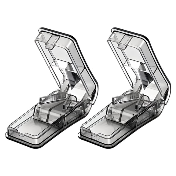 Gastropod 2Pcs Pill Cutter,Easy Pill Cutter Splitter for Small and Tiny Pills,Pill Splitter with Sharp Stainless Steel Blade,Black, for Home, Travel, Pharmacy, Daily Medication, Senior Care