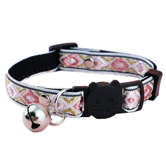 Gastropod Cat Collar Breakaway with Bells, Adjustable Safety Cat Collar, Stylish Pink Gold