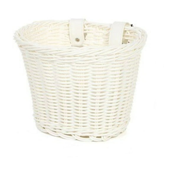 MELIVO White Medium Bike Basket, Stylish Front Bike Basket, Handwoven Bicycle Accessories