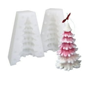 Gasue Christmas decoration Silicone Molds Candle Molds Making 3D Christmas Tree Shaperesin Epoxy Mould Diy Casting Aromatherapy Wax Candles Christmas gifts, 4.2x2.7in