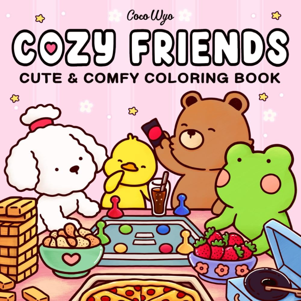 Gasue Coloring Book for Adults and Teens Featuring Super Cute Animal Characters with Easy and Simple Designs for Relaxation (Cozy Spaces Coloring)