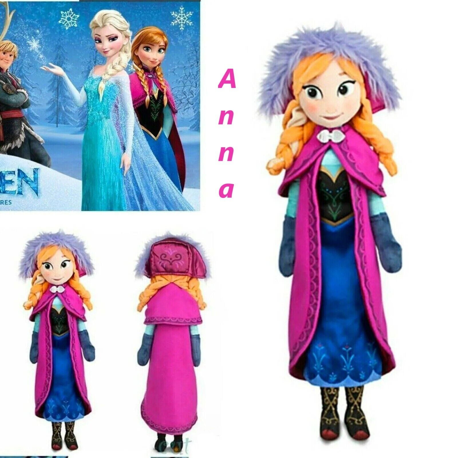 Gasue Frozen Movie Queen Elsa \u0026 Anna Plush Soft Doll Gift Collection 2pcs