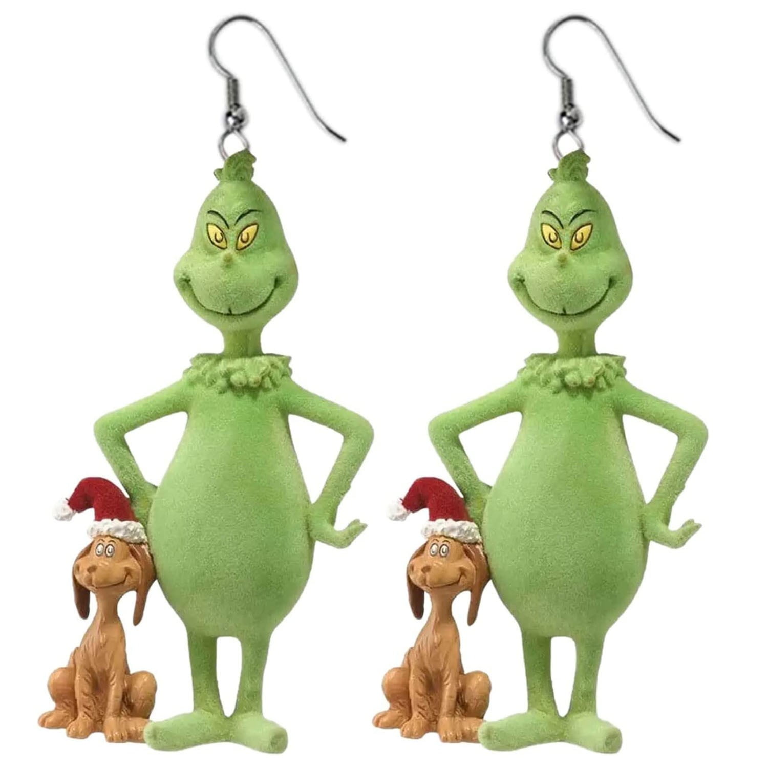 Gasue Grinch Christmas Decorations 1 Pair Cute Cartoon Grinch Earrings T For Women Girl