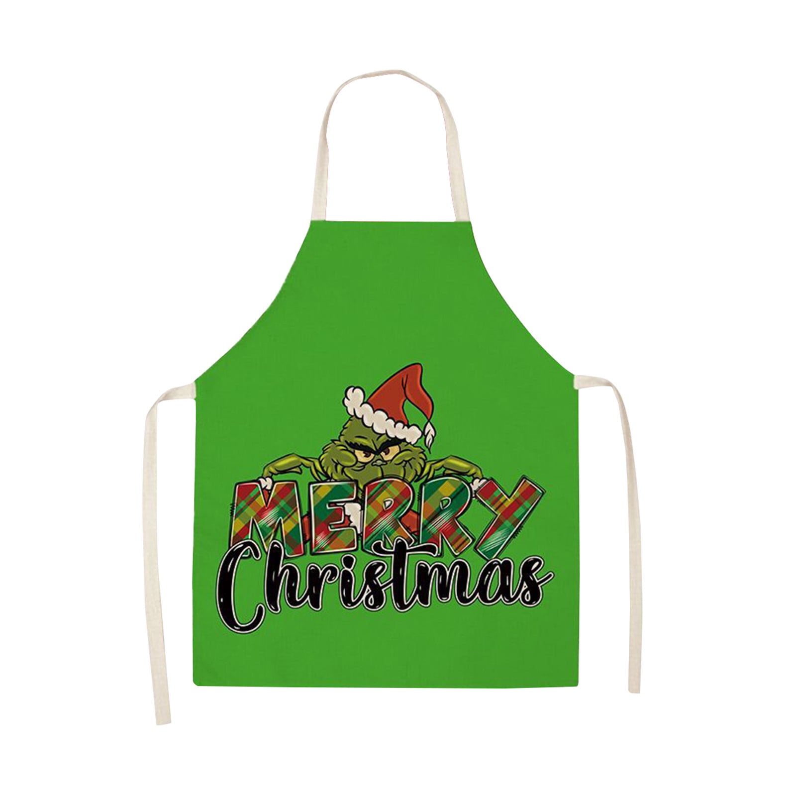 Gasue Grinch Christmas Decorations for Tree, Christmas Apron Cotton and
