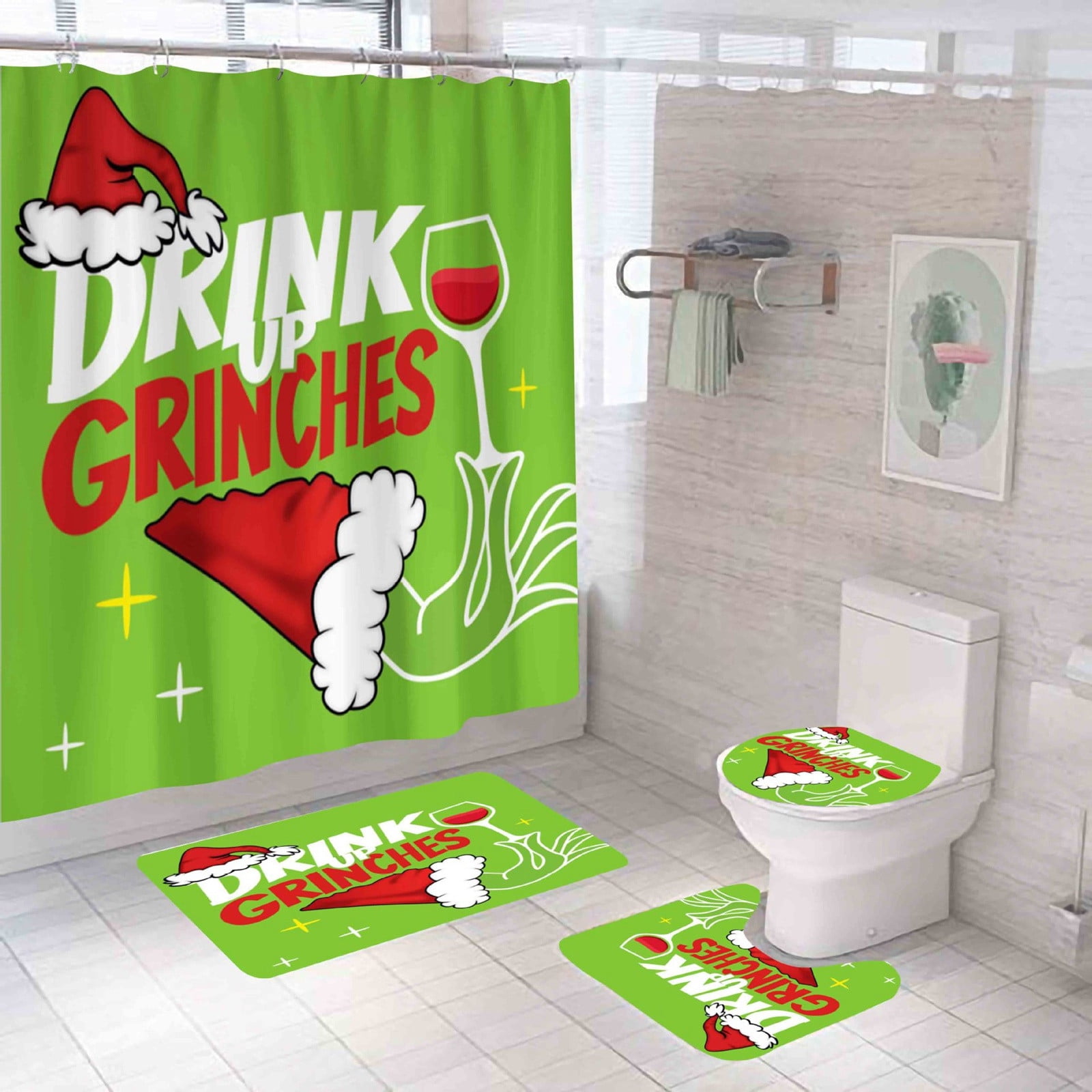 Gasue The Grinch Christmas Decorations Christmas Snowman Print Toilet