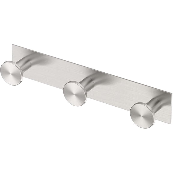 Gatco 1288SN Glamour Triple Robe Hook Rack, Wall Mounted Bathroom Towel & Coat Hook Organizer, Satin Nickel, 11 Inch