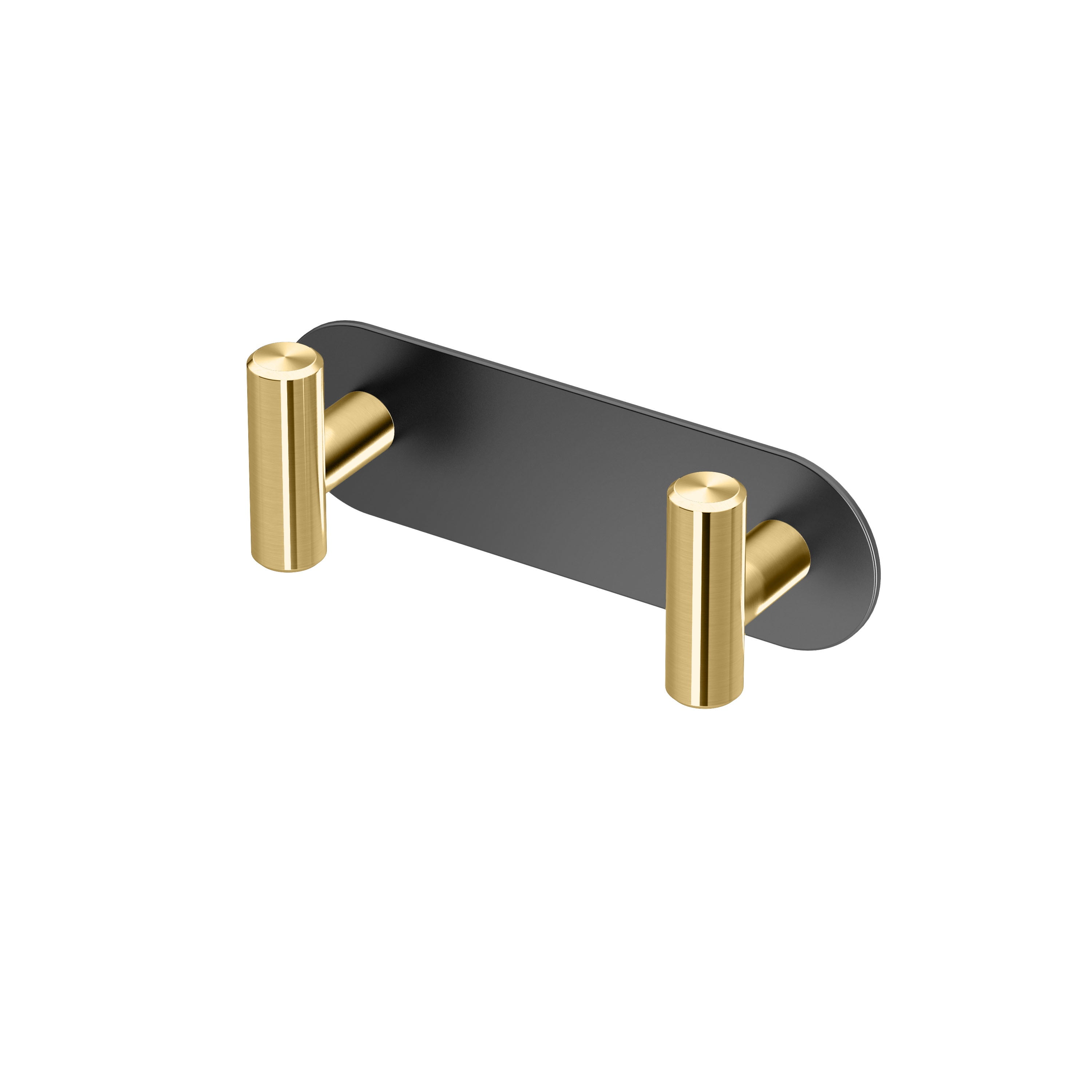 Matte Black and Brushed Brass Double Wall Hook