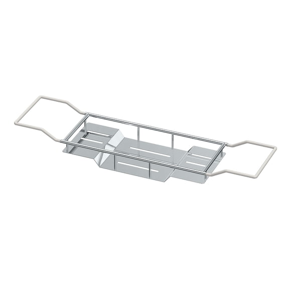 GATCO Modern 3-Compartment Premium Metal Across Tub Bathtub Caddy, Chrome