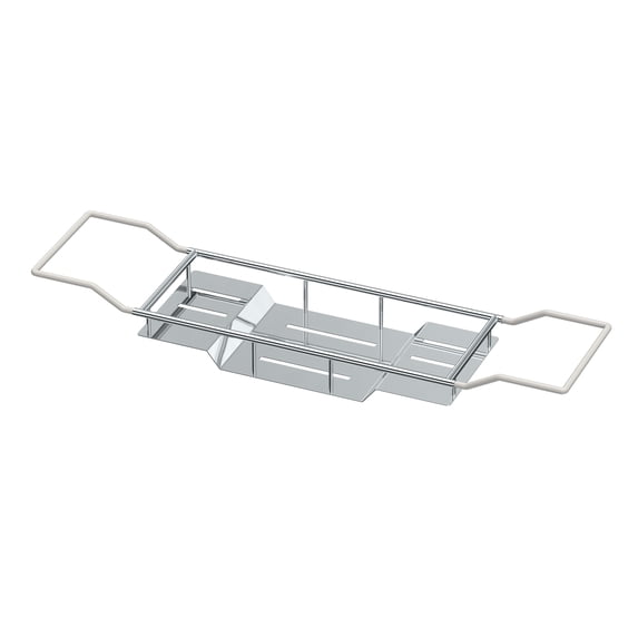GATCO Modern 3-Compartment Premium Metal Across Tub Bathtub Caddy, Chrome