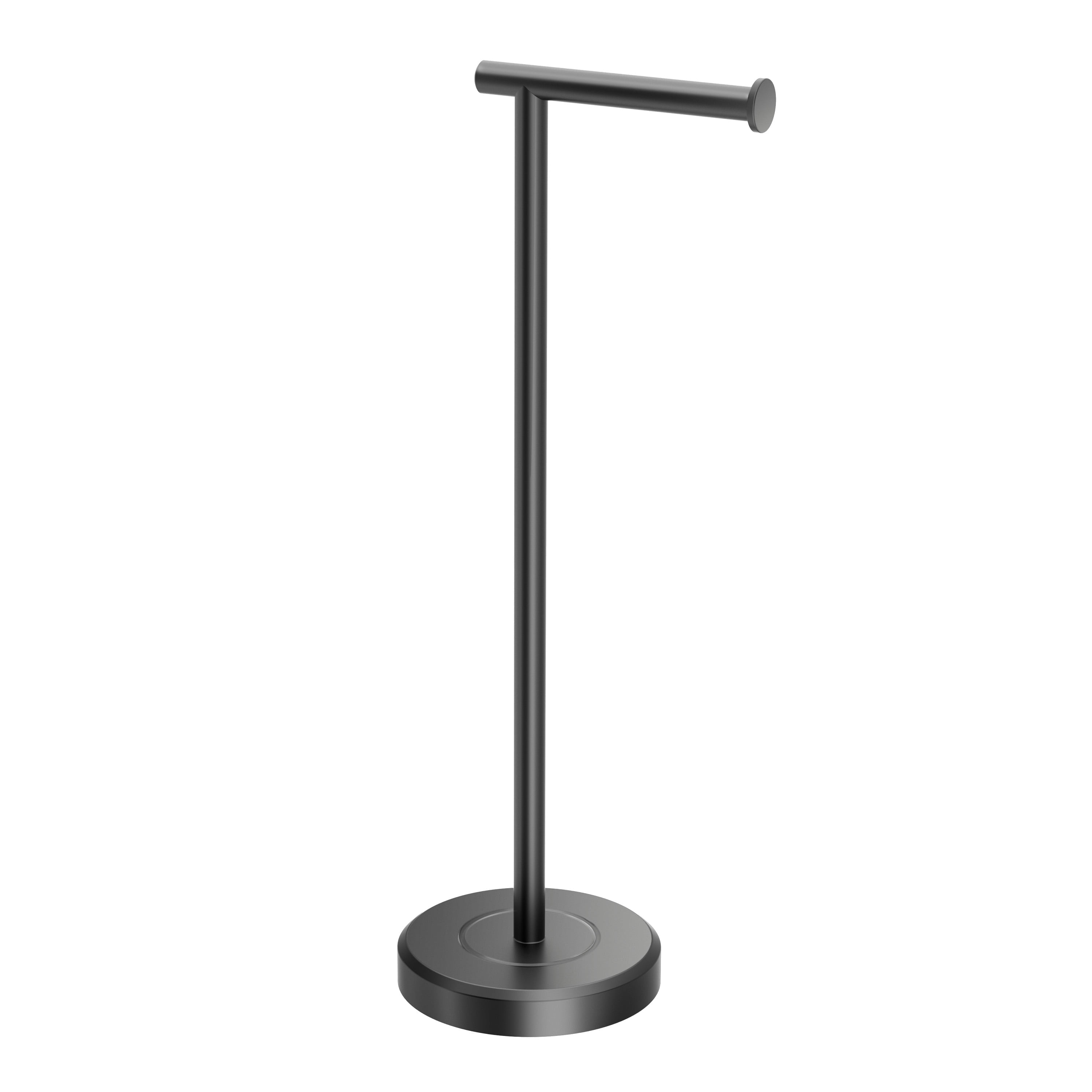 Latitude Matte Black Freestanding Toilet Paper Holder with Weighted Base