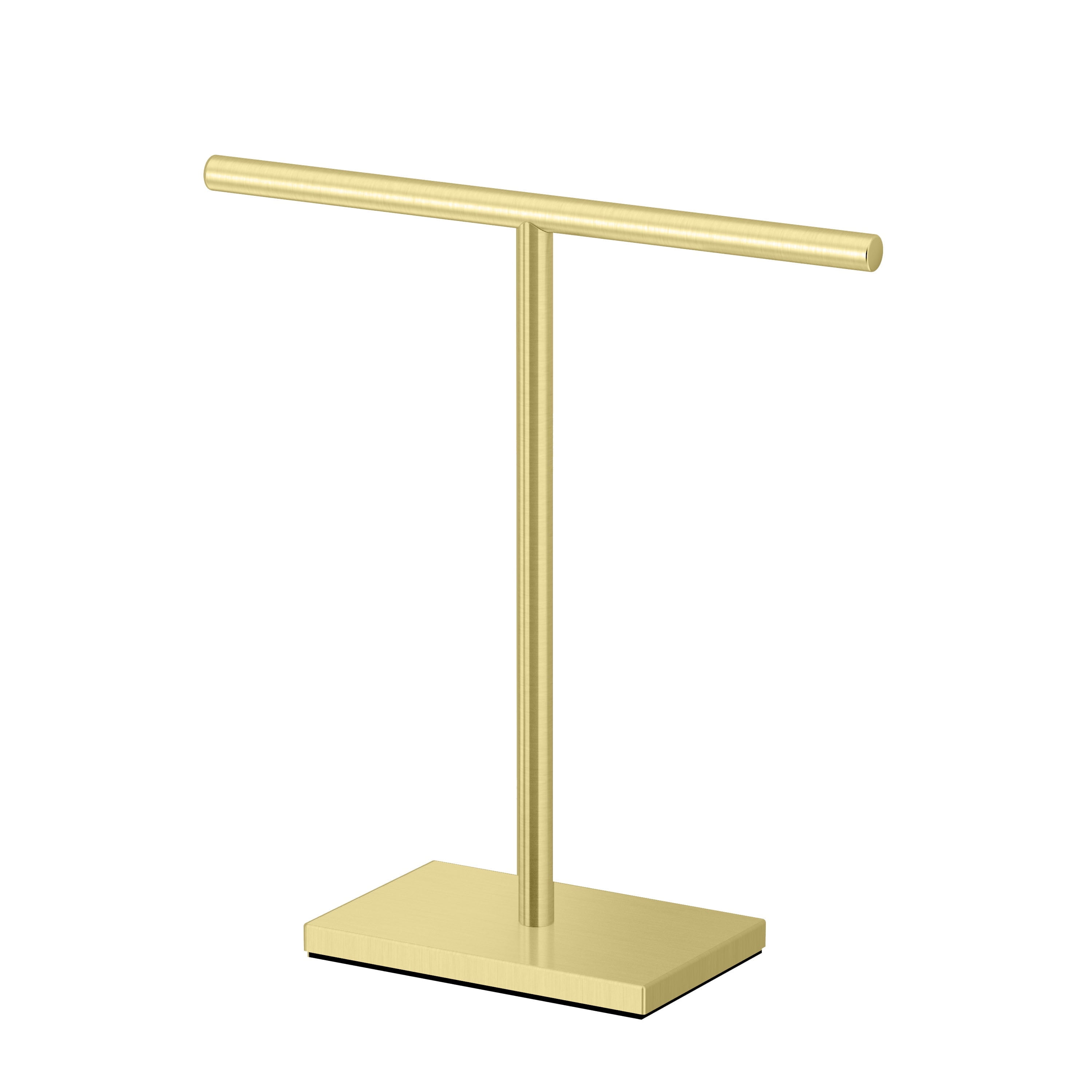 Brushed Brass Freestanding T-Style Countertop Towel Holder