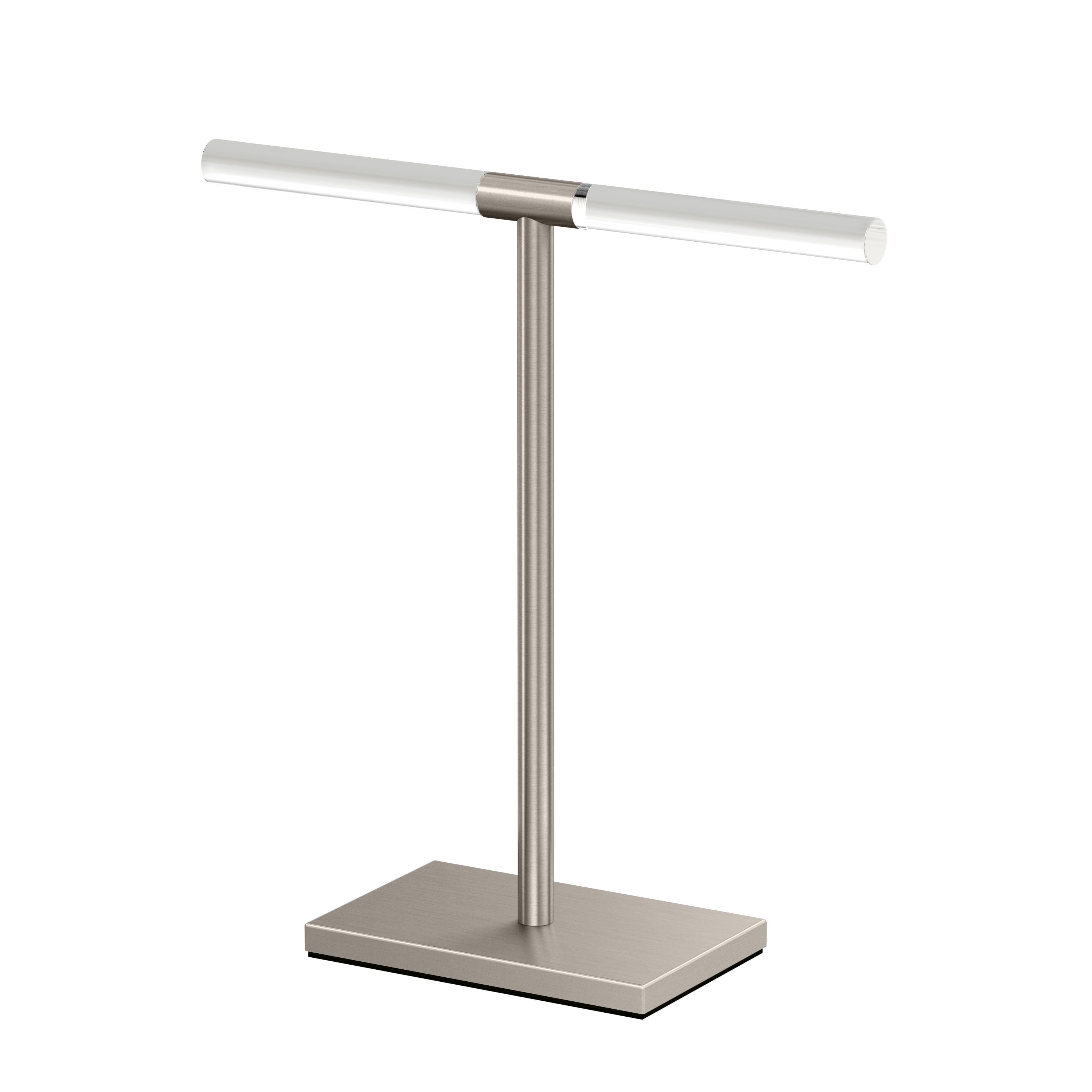 Gatco 1344SN Countertop T-Shape Hand Towel Holder 11", Acrylic/Satin Nickel