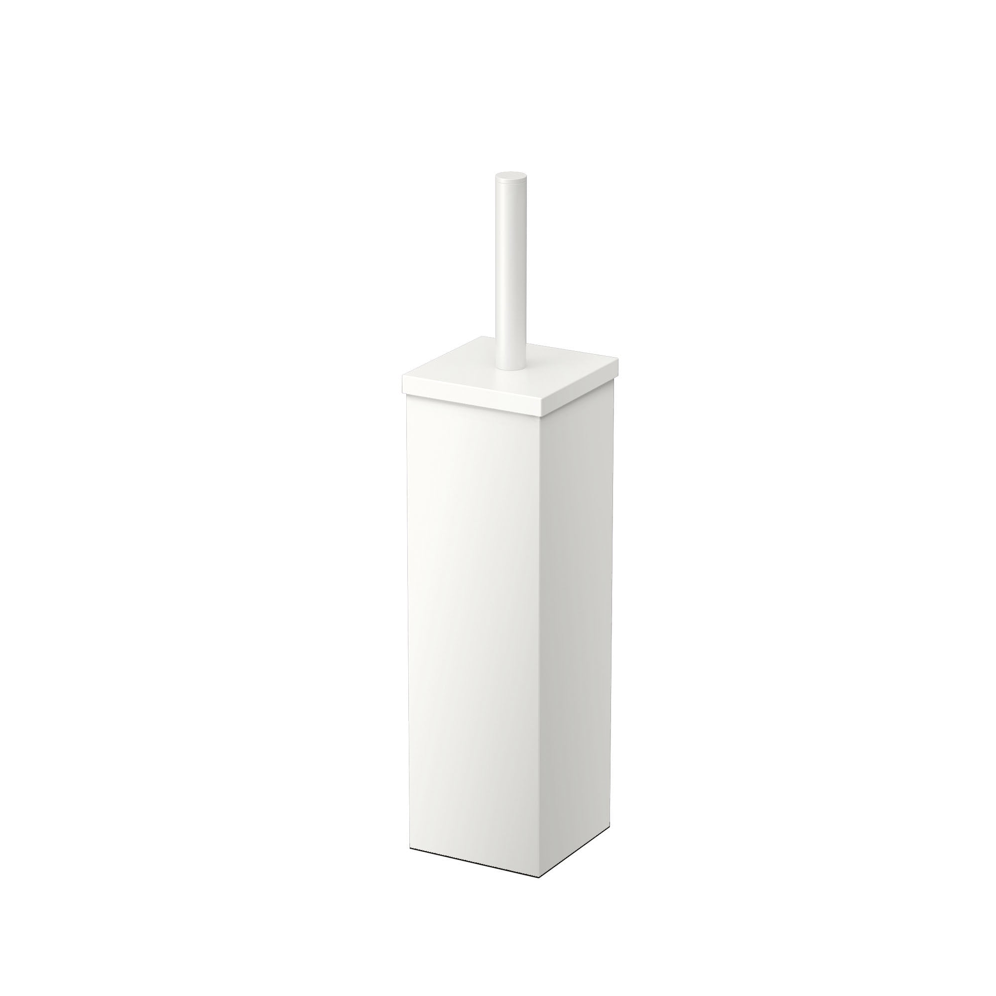 Gatco 1488W Elegant Square Toilet Brush Holder, Matte White