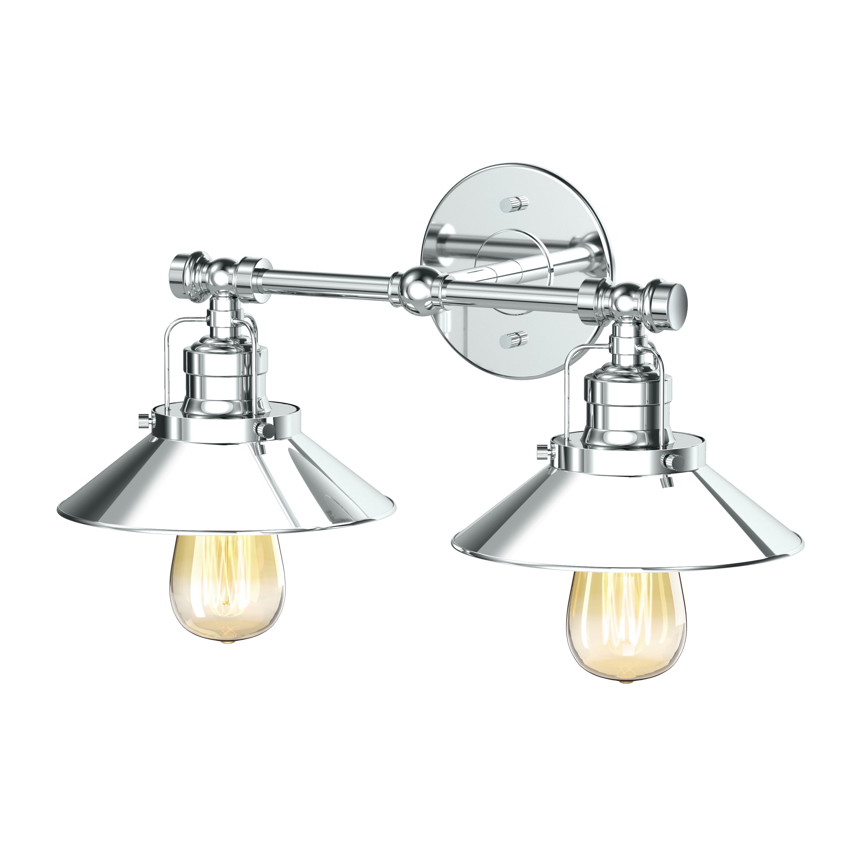 Chic Chrome Dual-Cone Modern Farmhouse Vanity Sconce