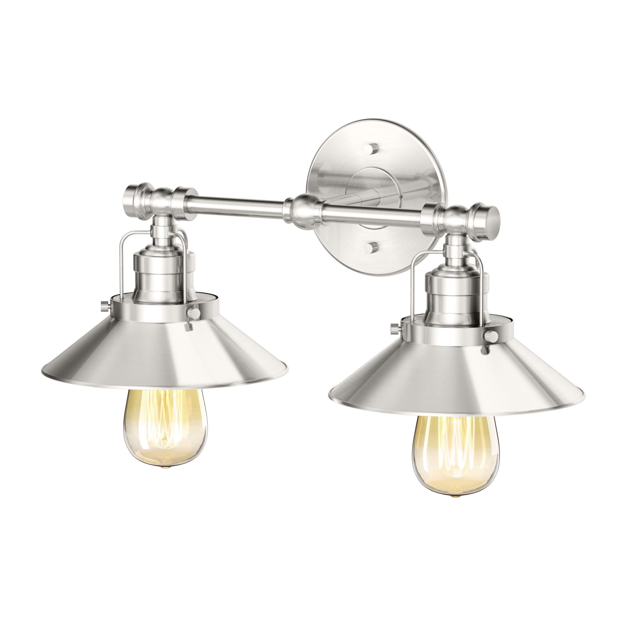 Satin Nickel Double Cone Vanity Sconce