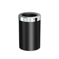 thumbnail image 1 of Gatco Latitude II Stainless Steel 2.9 Gallon Round Wastebasket with Removable Lid, Matte Black/Chrome, 1 of 5
